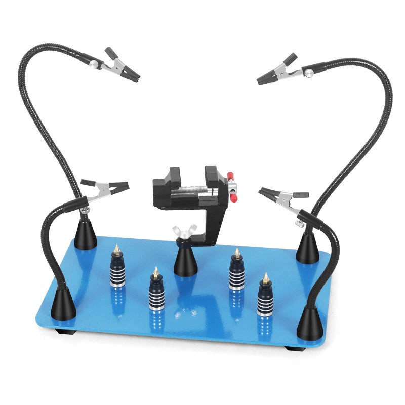 Toolour Magnetic Helping Hands Soldering, Helping Hand Tools, Third Hand with Vise Clamp, Adjustable PCB Holders, Soldering Arms, Extra Large Heavy Duty Base for Soldering Station Electronic Welding Jewelry - Image 1